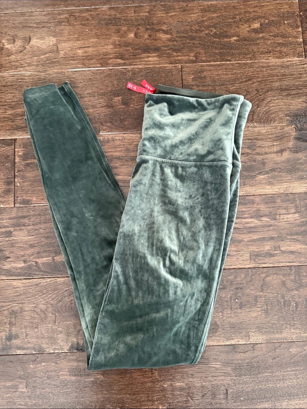 SPANX Olive Green Velvet Leggings